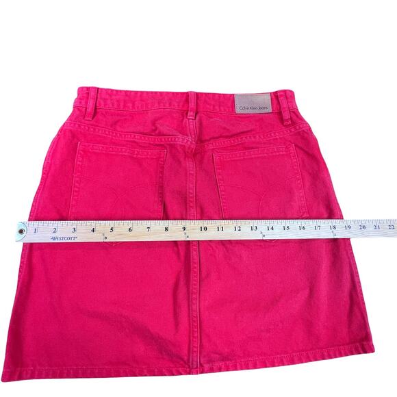 Calvin Klein Jeans Red Denim Mini Skirt W30 - Picture 9 of 11